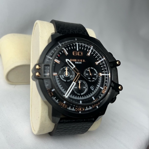 Diesel Deadeye Leather Chronograph Mens Watch DZ4409 - Picture 2 of 12